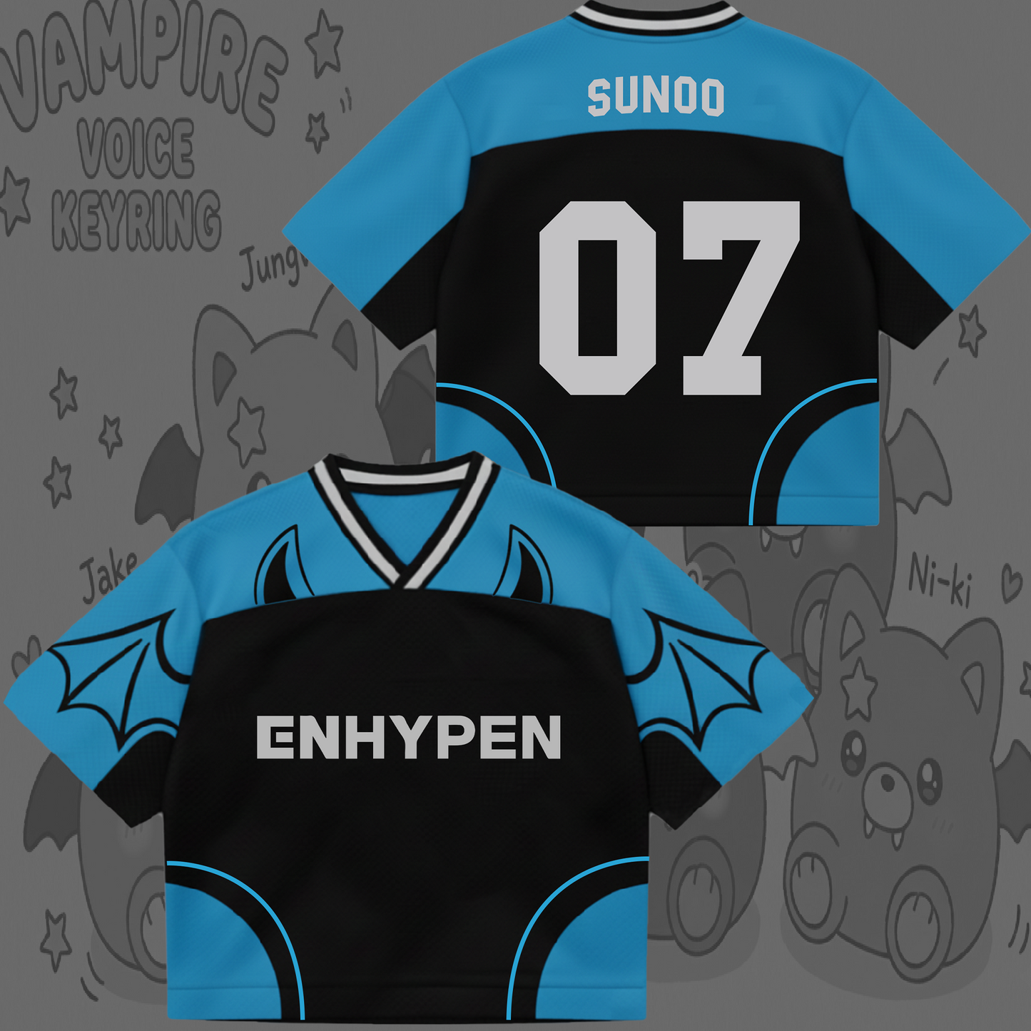 Cute Enhypen Vampire Voice The Sin Vanish 7th Album Mixed Mesh Jersey