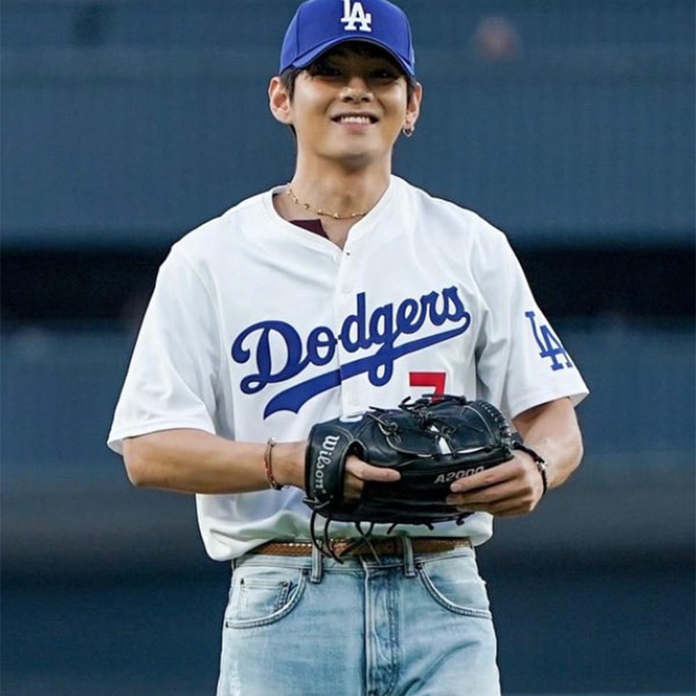 Taehyung V Dodgers Jersey Baseball