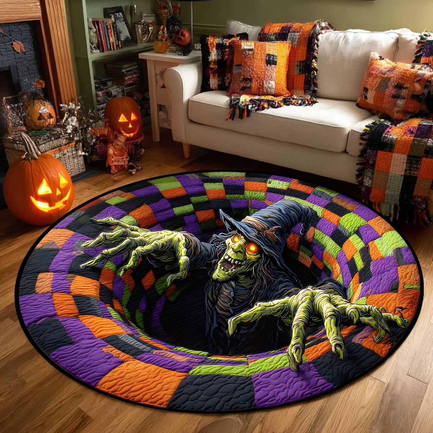 WAVESTEEᵀᴹ Spooky Halloween Round Mat