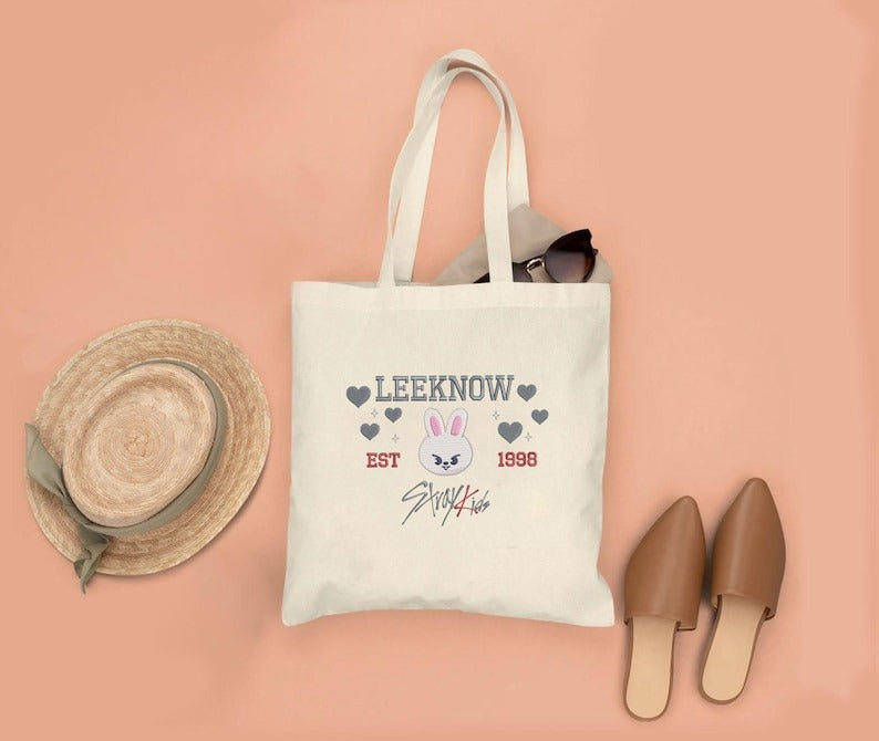 WAVESTEEᵀᴹ Embroidered StrayKids Member Group Tote Bag