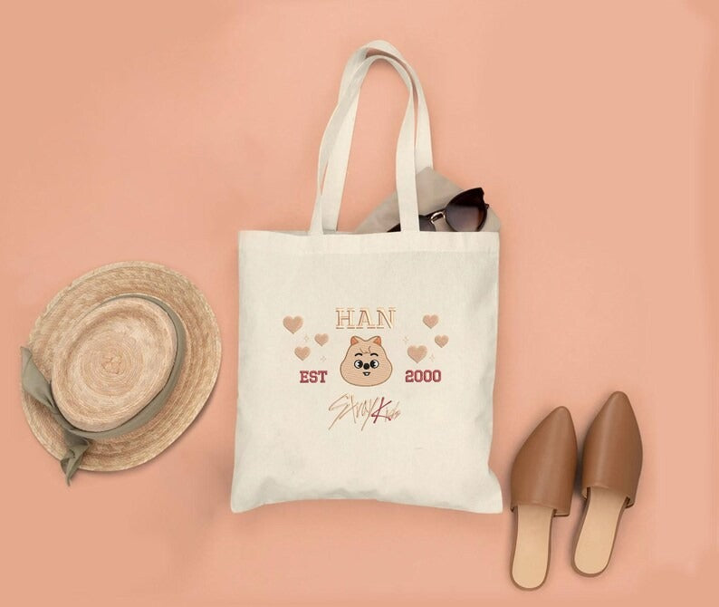 WAVESTEEᵀᴹ Embroidered StrayKids Member Group Tote Bag