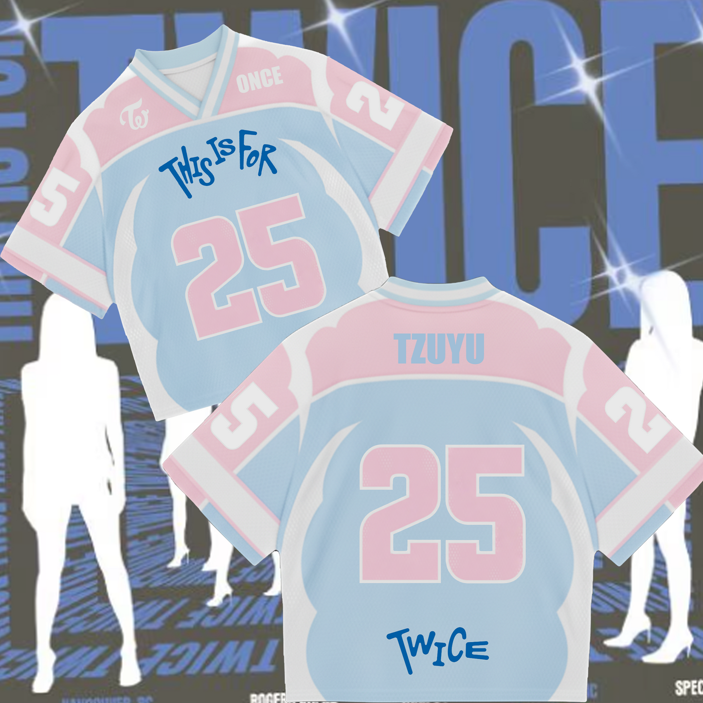 WAVESTEEᵀᴹ Pastel Color Twice This Is For 2 World Tour Mixed Mesh Jersey