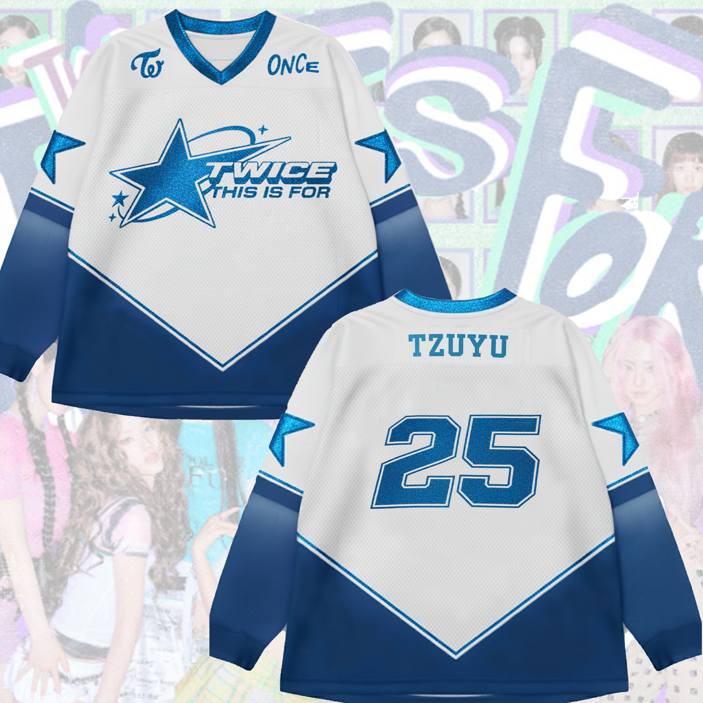 WAVESTEEᵀᴹ This Is For 2 Twice World Tour 2 Mesh Splicing Long Sleeved