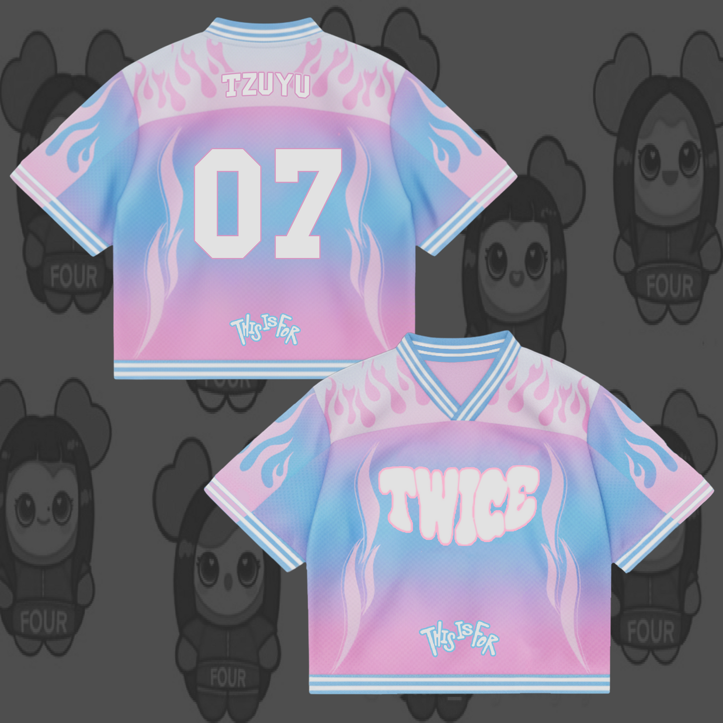TWICE This Is For Pastel Flame Mix Mesh Jersey