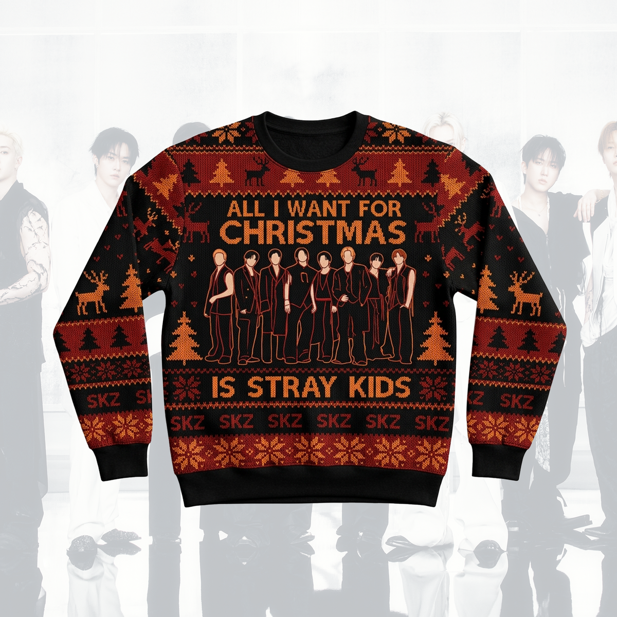 Stray Kids Run It World Tour Ugly Sweater Orange Season Outfit Gift For Fans