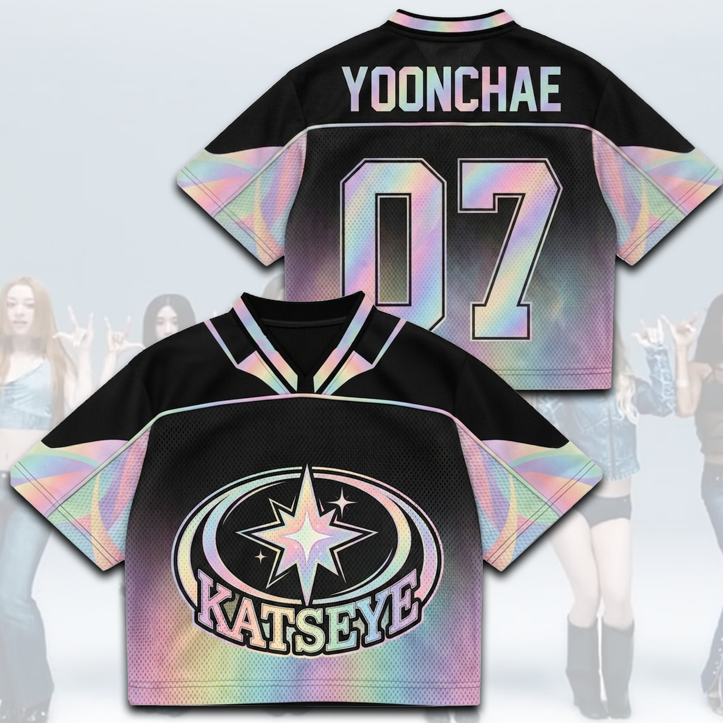 Prismatic Katseye The Wildworld Tour Mixed Mesh Jersey Gift For Fans