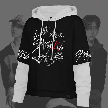 Signature And Eye To Eye Stray Kids  Shortstop Hoodie Gift For Fans