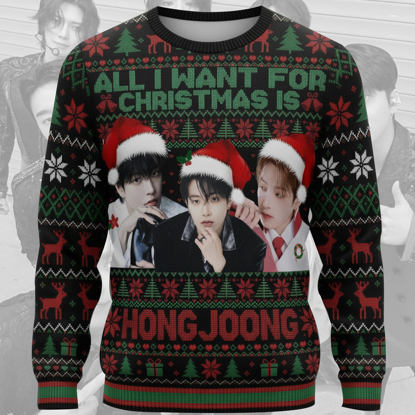 All I Want For Christmas Is Hongjoong Ugly Sweater Gift For Lovers
