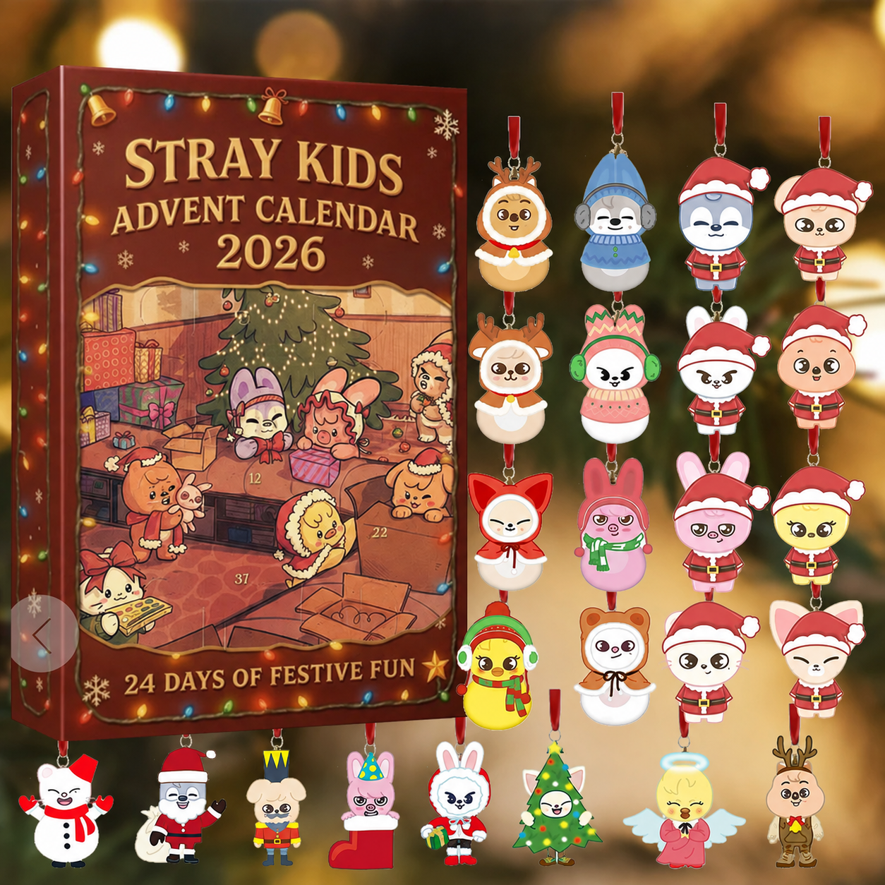 WAVESTEEᵀᴹ Stray Kids Christmas Advent Calendar – 24 Days Blind Box Acrylic Gifts