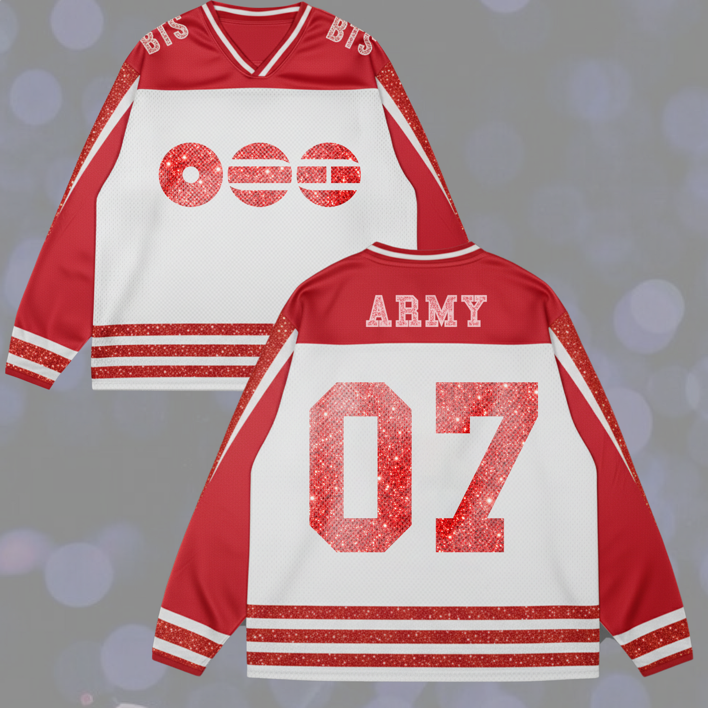 Glitter Red Wings Era BTS World Tour Splicing Long Sleeved Gifts For Lovers