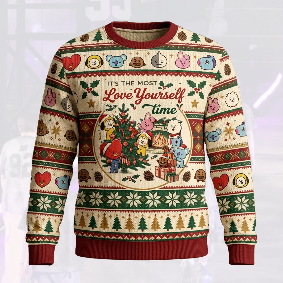 It The Most Love Yourself Time BTS Kawai Ugly Sweater Fan Edition