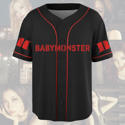 Auffälliges BABYMONSTER Monstiez Baseball-Trikot K-Pop Tracklist Merch Shirt