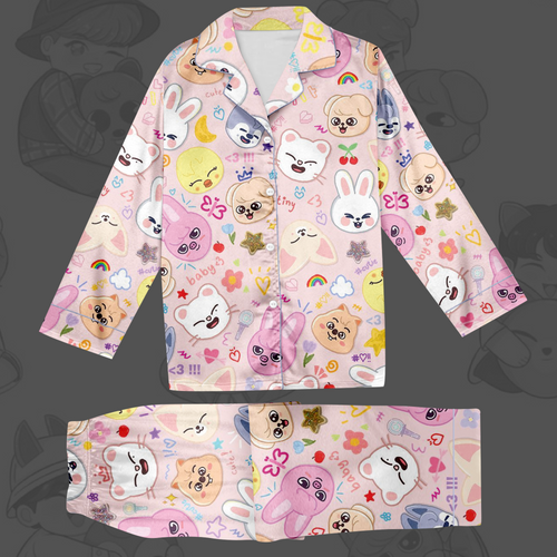 Playful Stray Kids Skzoo Kawai Pajama Set Gift For Lovers