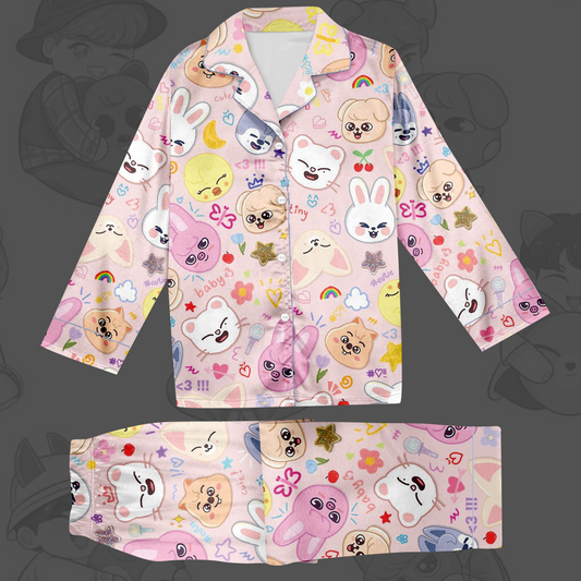 Playful Stray Kids Skzoo Kawai Pajama Set Gift For Lovers