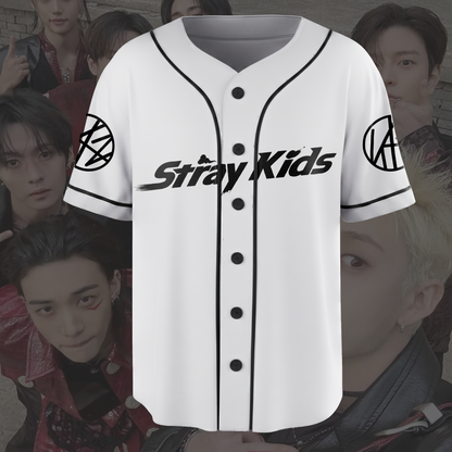 Exhilarating Stray Kids Run It World Tour Baseball Jersey Lips Gift for Fan