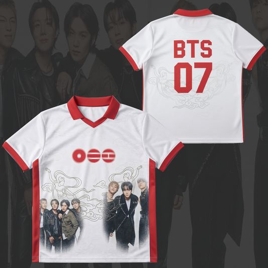 Remarkable BTS World Tour Football Jersey Winged Neck Shirt