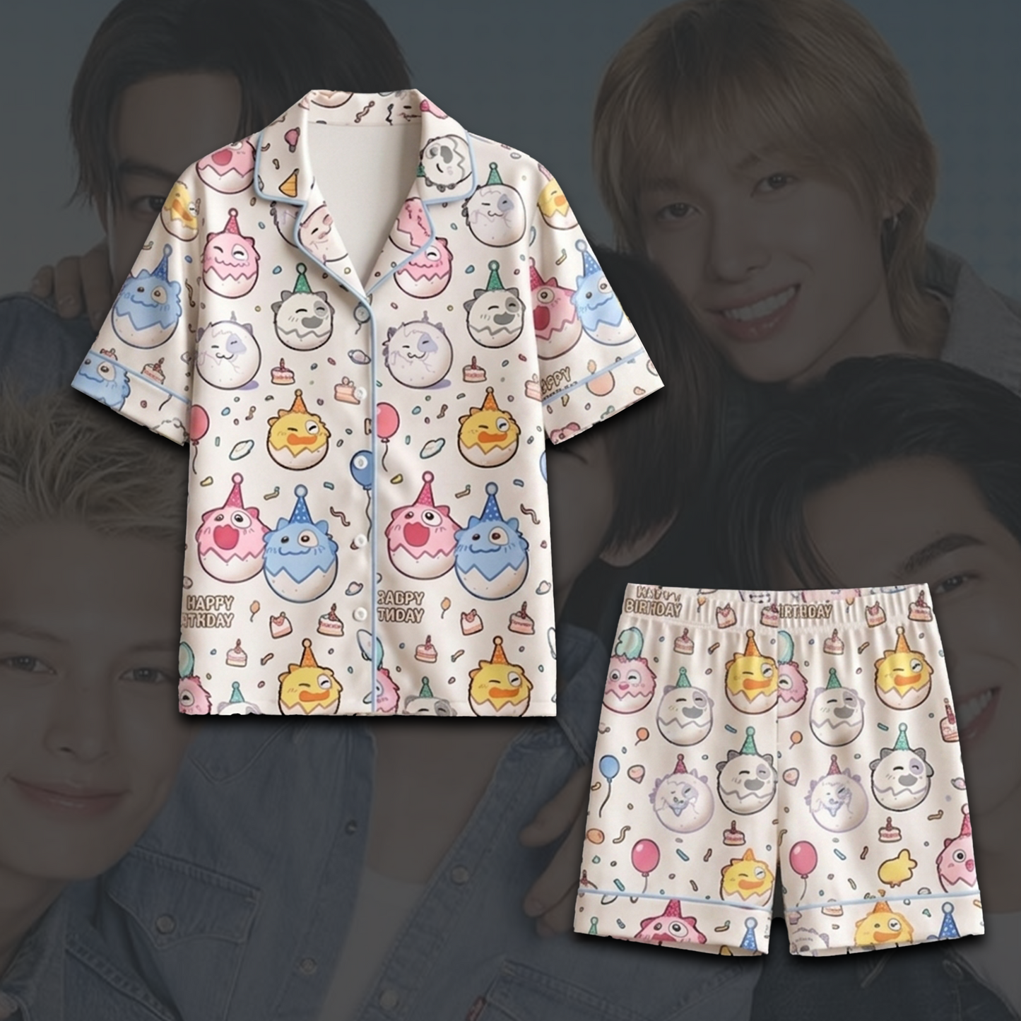 Kawai Cortis Ball Happy KATSEYE Pajamas Set Gift For Fans