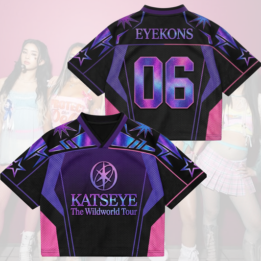 Purple Star KATSEYE The Wild World Tour Mesh-Trikot Merch-Geschenk für Eyekons