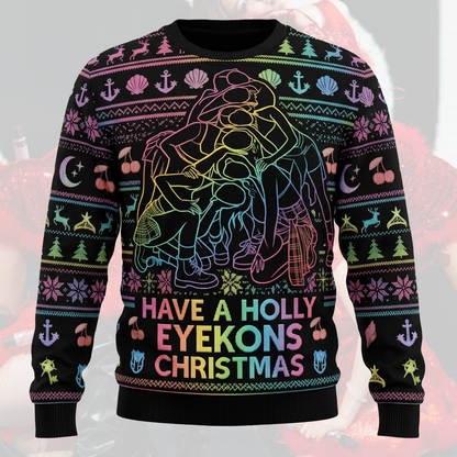 Have A Holly Eyekons Katseye Ugly Christmas Sweater Fan Edition