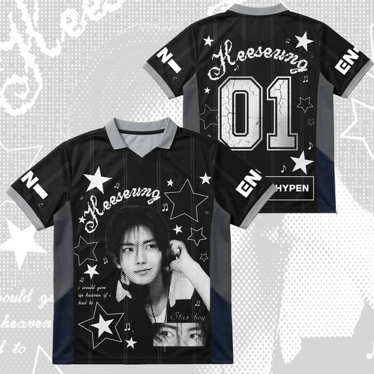 Heeseung Enhypen Football Jersey Winged Neck Shirt