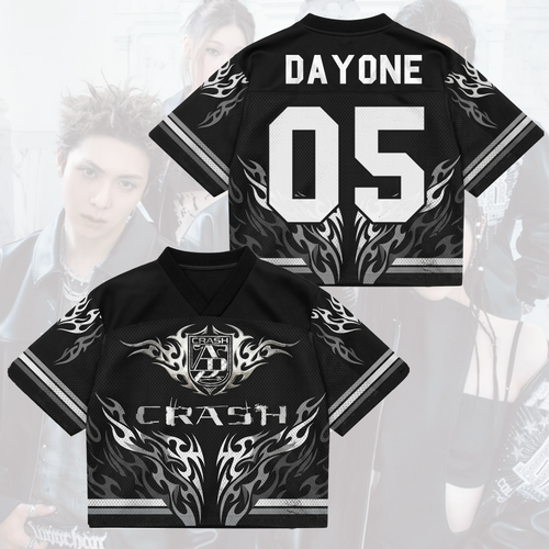 ALLDAY PROJECT Crash Album Heavy Metal Liquid Chrome Mixed Mesh Jersey Gift For Fans