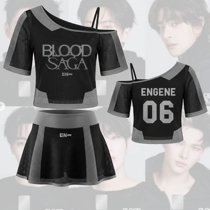 Chic Girl Enhypen Blood Saga World Tour Tour Off Shoulder Mesh