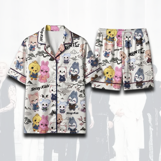 Stray Kids Run It World Tour Skzoo Pajama Set Gift For Stay