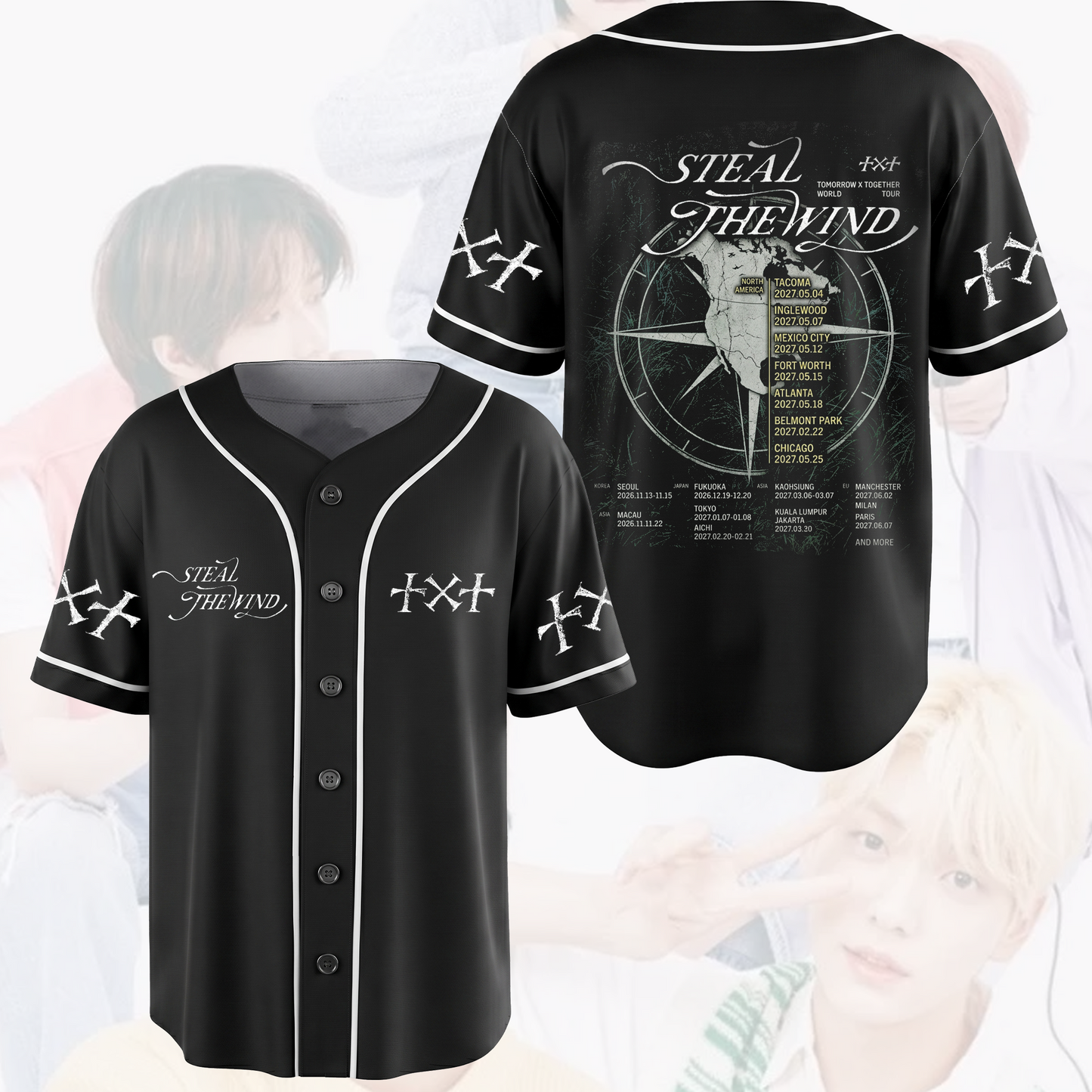 Style TXT Steal The Wind Jersey Kpop World Tour Shirt Unique Fan Gifts