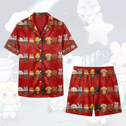 Fairy Light Atiny Merry Christmas Red Pajama Set Fan Edition