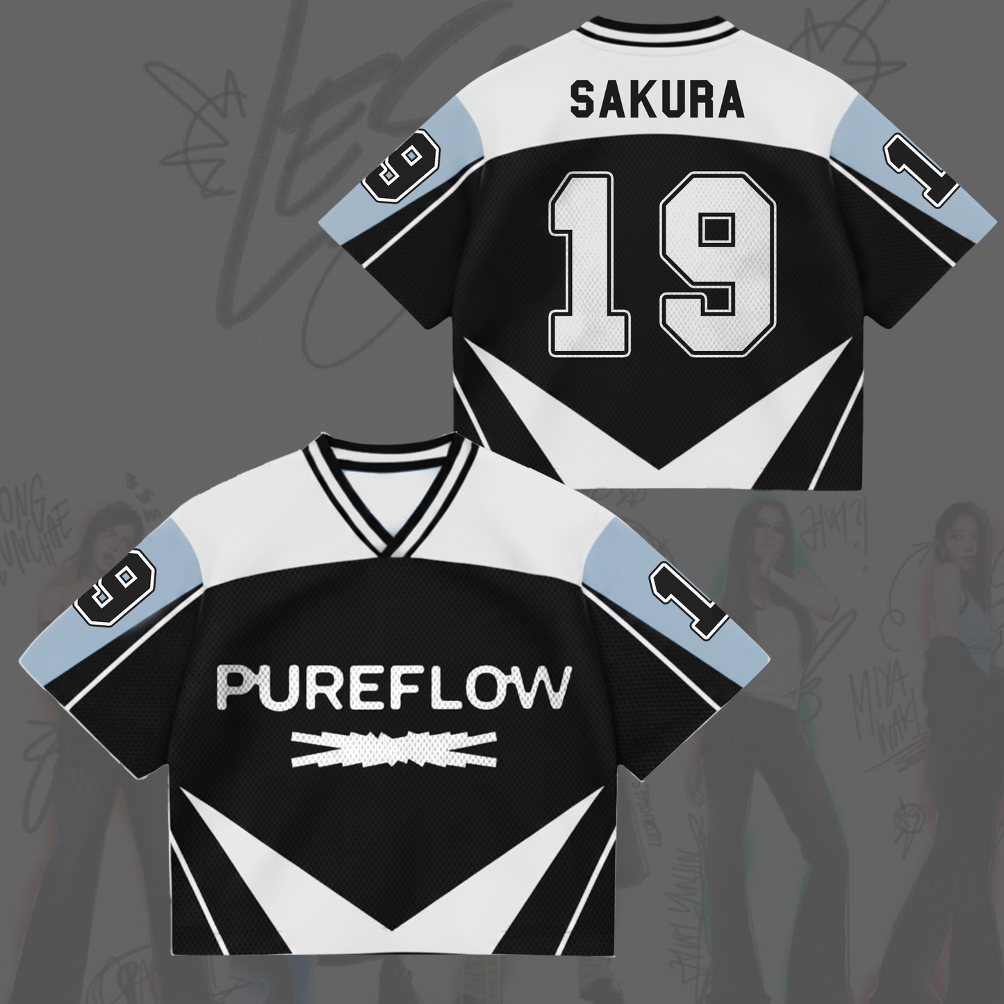 Le Sserafim Pureflow Come Back Mixed Mesh Jersey Gift For Fans