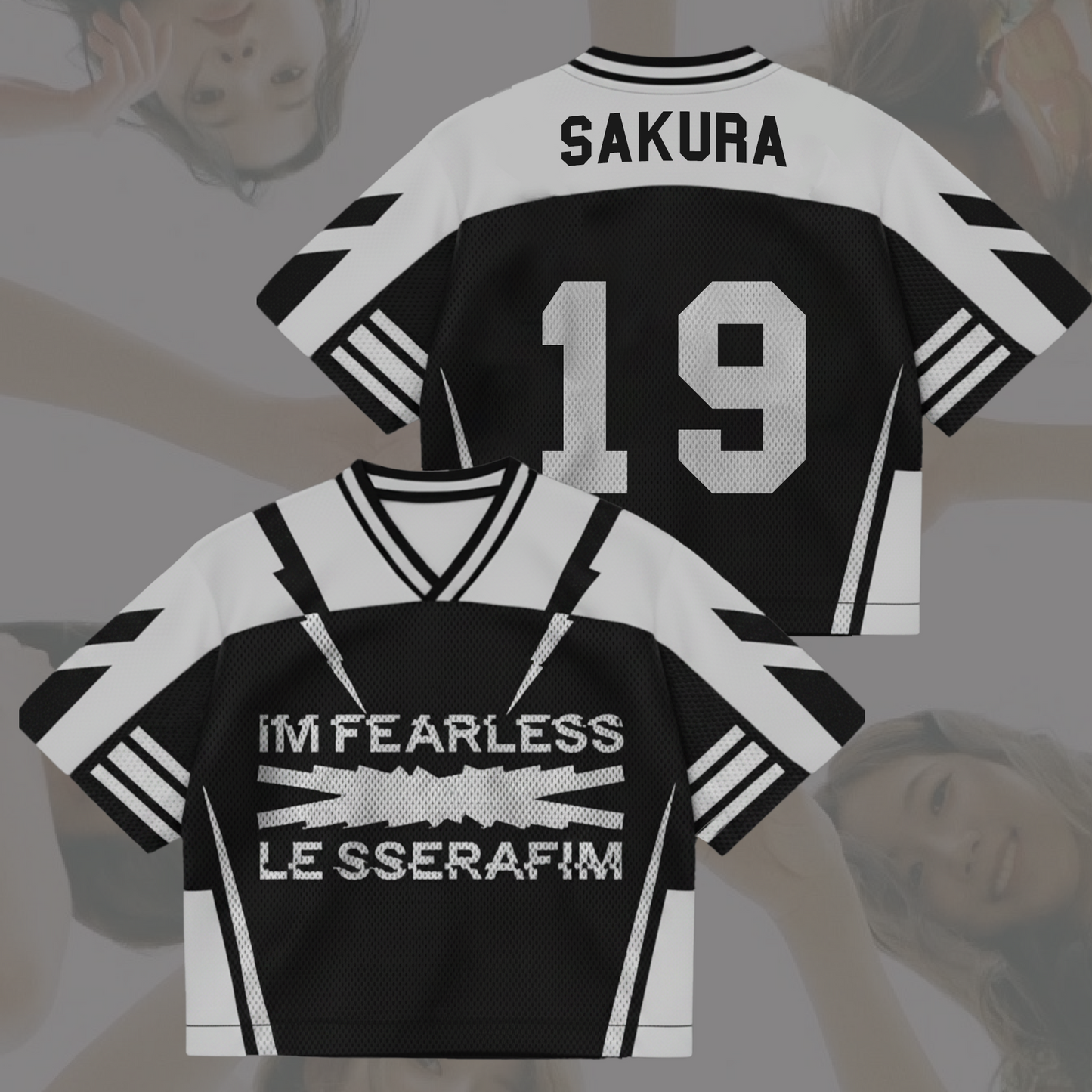 Le Sserafim Im Fearless New Album Mixed Mesh Jersey