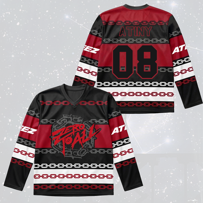 Crash To Begin Ateez Zero To All World Tour Hockey Jersey Gift For Atiny