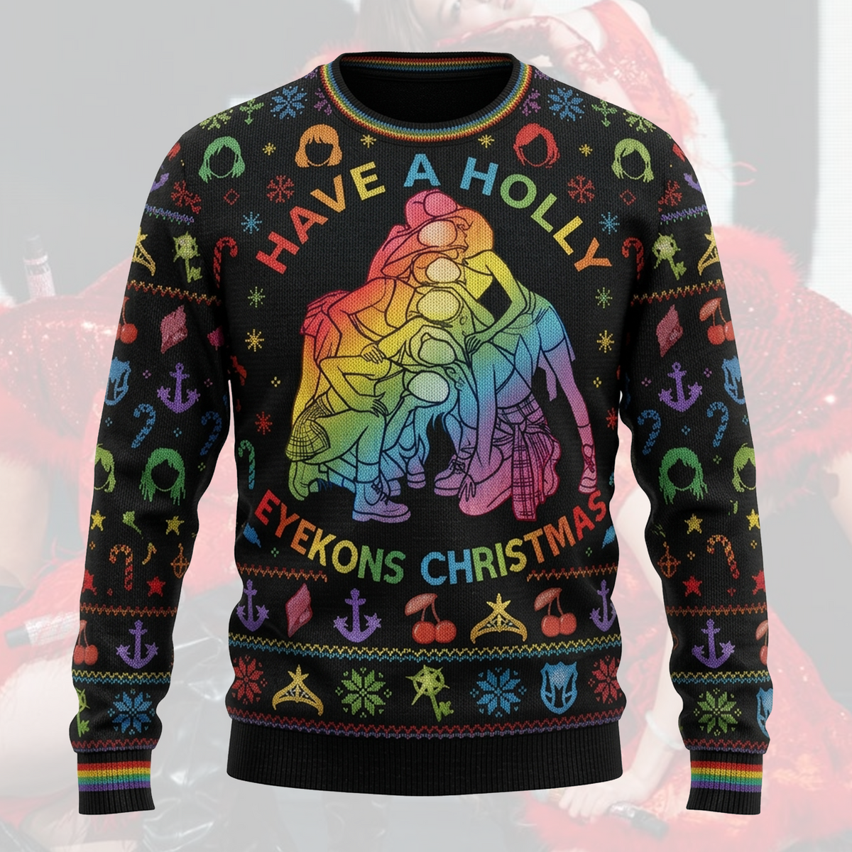 Adorable Katseye Have A Holly Eyekons Ugly Christmas Sweater Fan Edition