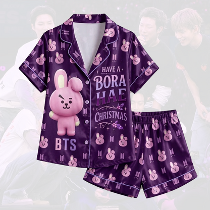 BTS Jungkook BT21 Borahae Christmas Cute Pajama Set