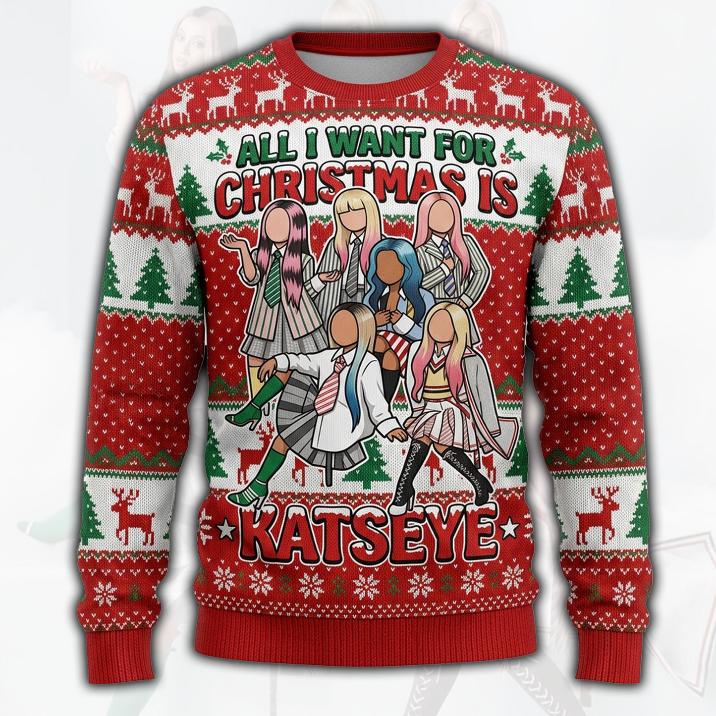All I Want For Christmas Is Katseye Ugly Sweater