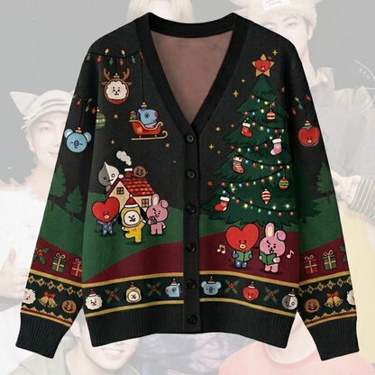 Kawai BT21 Christmas Cardigan Concert Outfit Gift For Fans