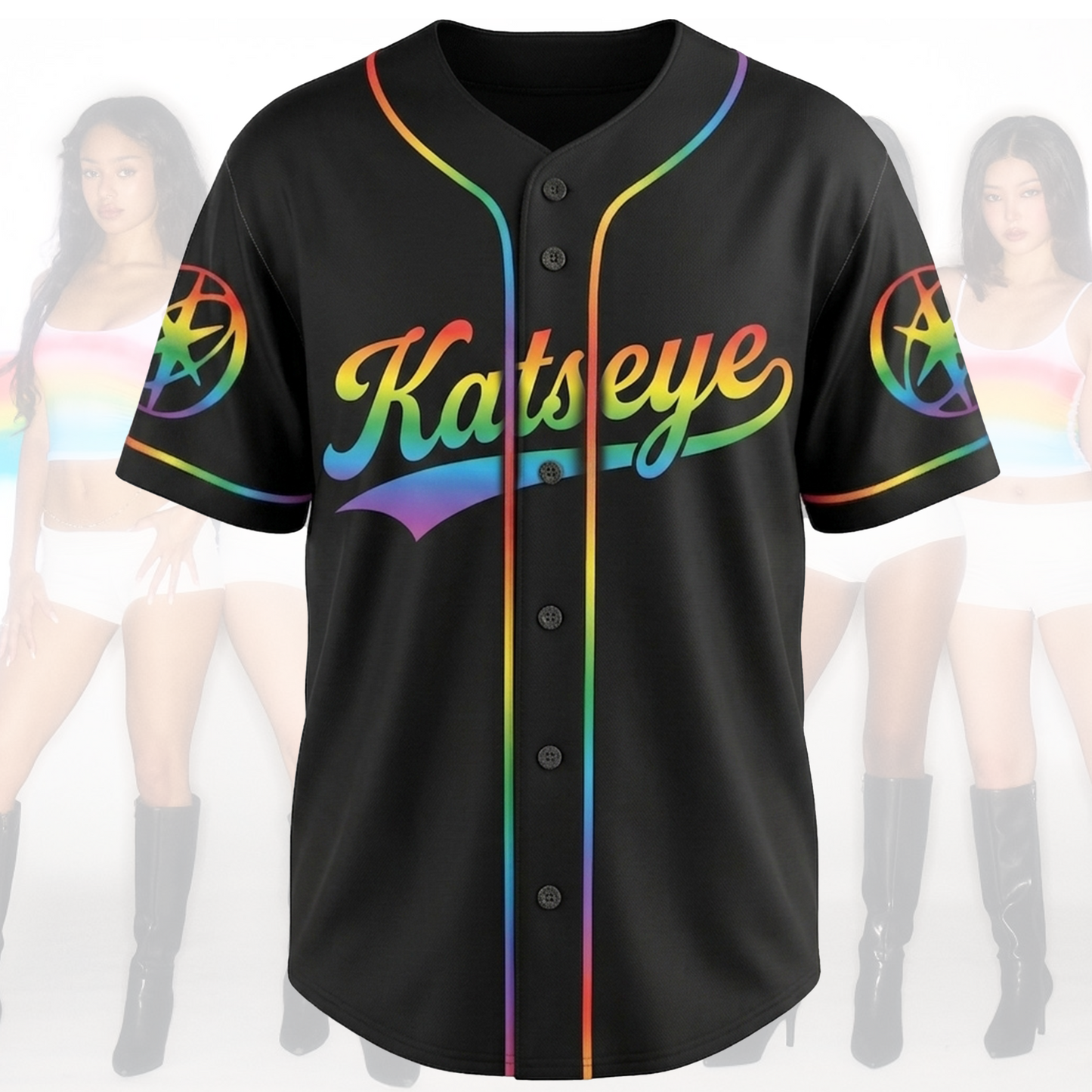 Radiant KATSEYE Rainbow Black Jersey Wildworld Tour Gift for Fan