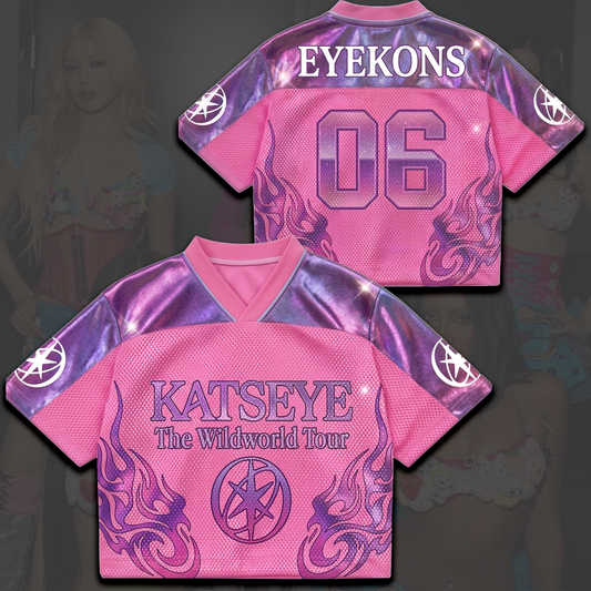 Purple Flame KATSEYE The Wild World Tour Mesh-Trikot Fan-Artikel Geschenk für Fans