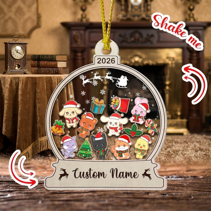 Personalisierter Stray Kids Weihnachts-Shaker-Anhänger, SKZOO Weihnachtsbaumschmuck