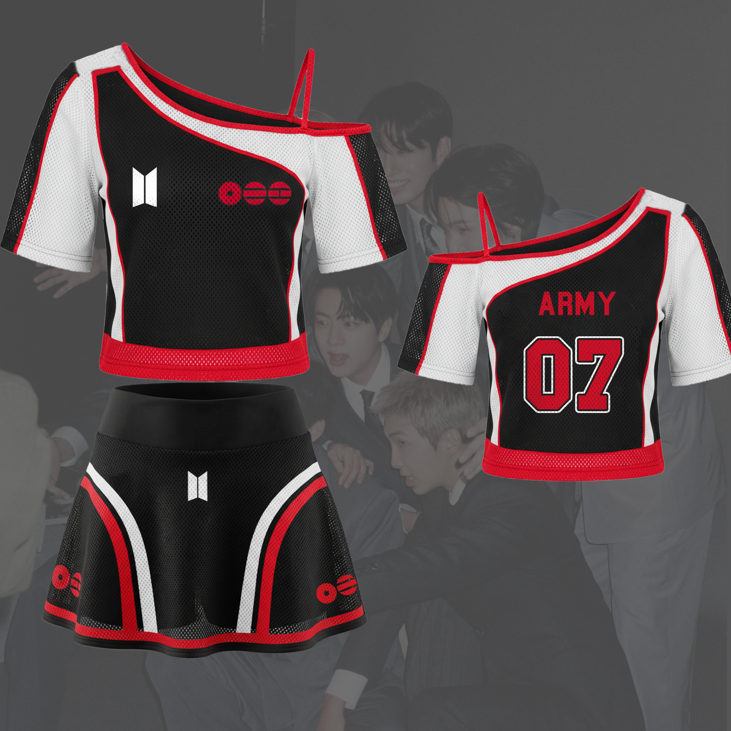BTS Midnight Bangtan Tour Girl Off Shoulder Set Gift For Army