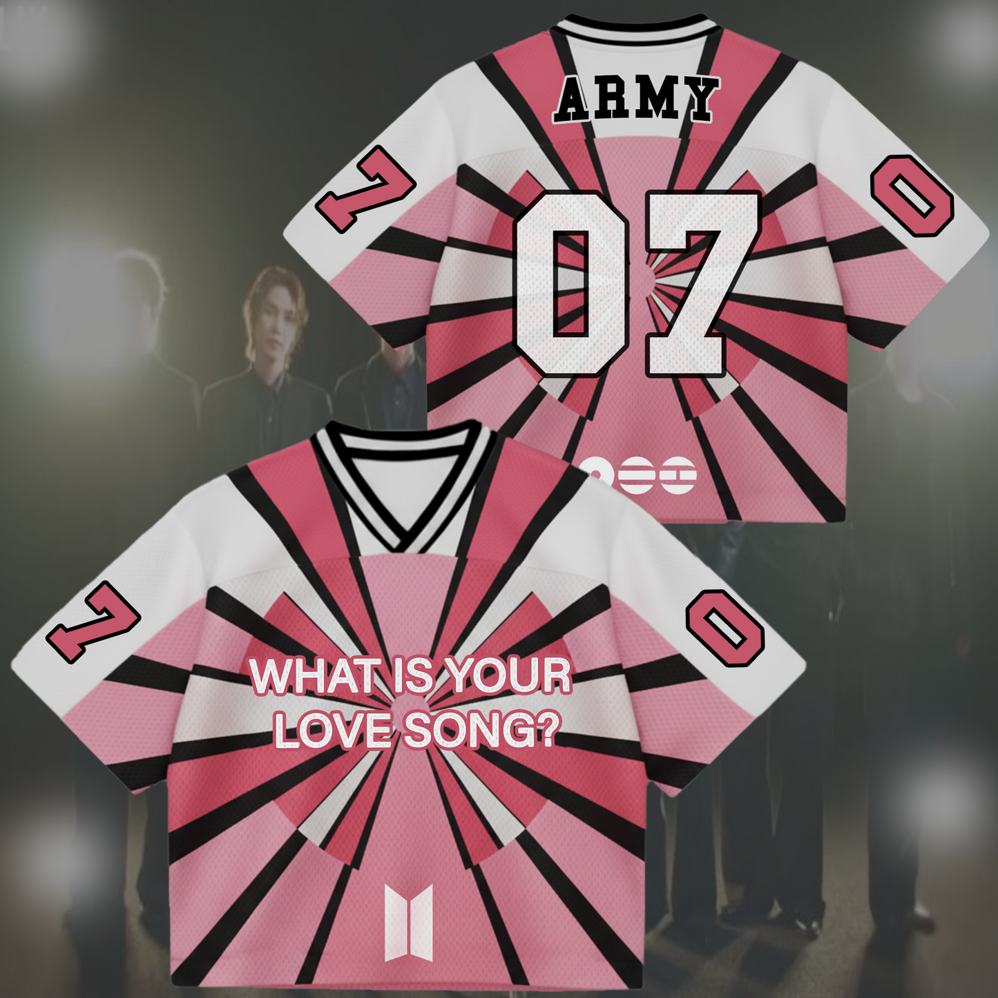 BTS Folding Fan Love Song Mixed Mesh Jersey Gifts For Lovers