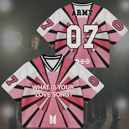 BTS Folding Fan Love Song Mixed Mesh Jersey Gifts For Lovers