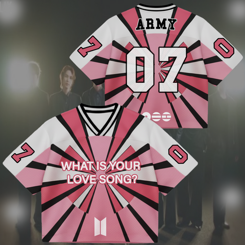 BTS Folding Fan Love Song Mixed Mesh Jersey Gifts For Lovers