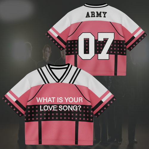 Ladylike Pink BTS World Tour Mixed Mesh Jersey Gifts For Fans