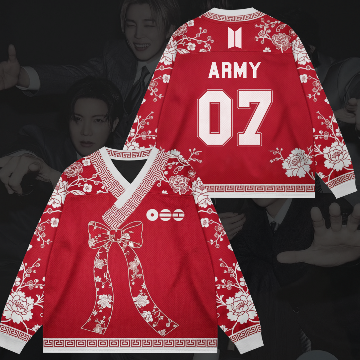 Vibrant Floral Princess BTS Tour Hanbok Style Mesh Splicing Long Sleeved Gift For Army