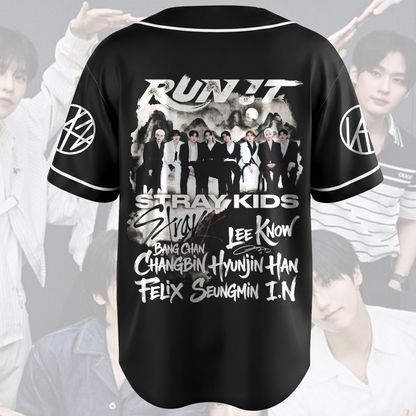 Stray Kids Run It World Tour Come Back Baseball Jersey Streetwear Gift for STAY