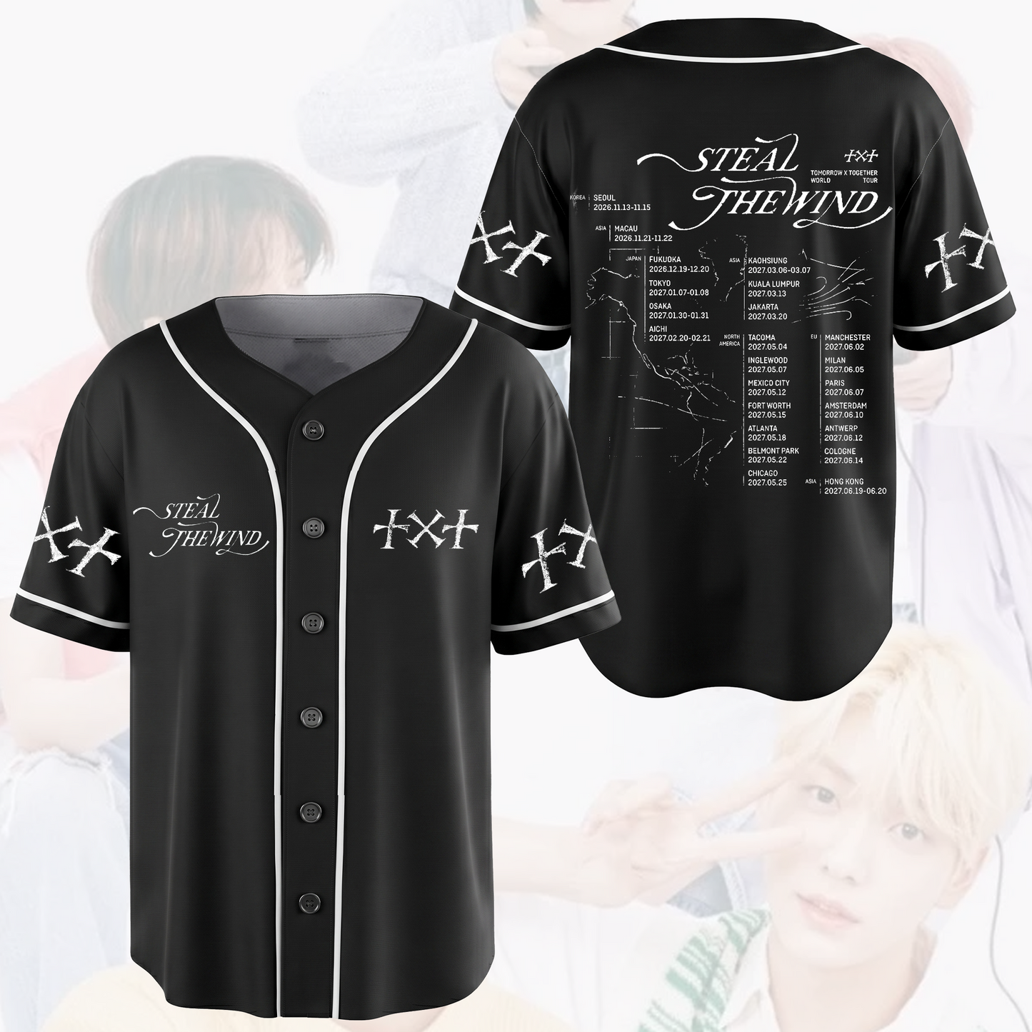 Style TXT Steal The Wind Jersey Kpop World Tour Shirt Gift For Fans