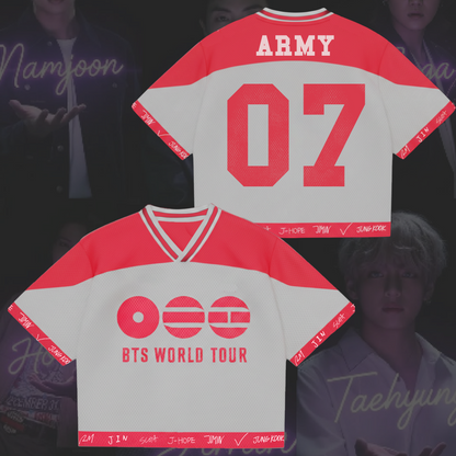 BTS Uniform World Tour Mixed Mesh Jersey Gifts For Army