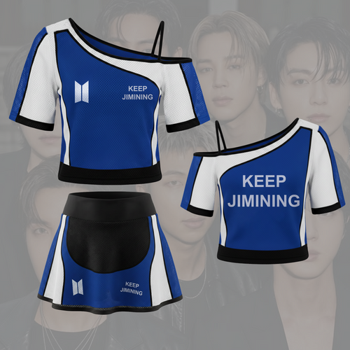 Keep Jimining Keep Swimming BTS World Tour Off Shoulder Mesh