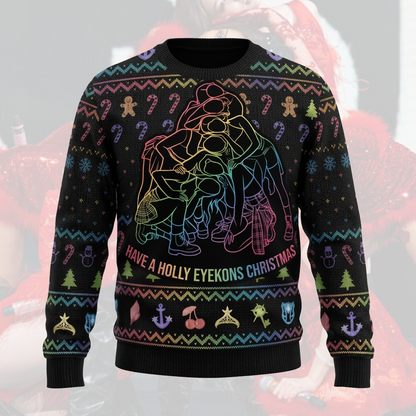 Katseye Have A Holly Eyekons Ugly Christmas Sweater Gift For Fans